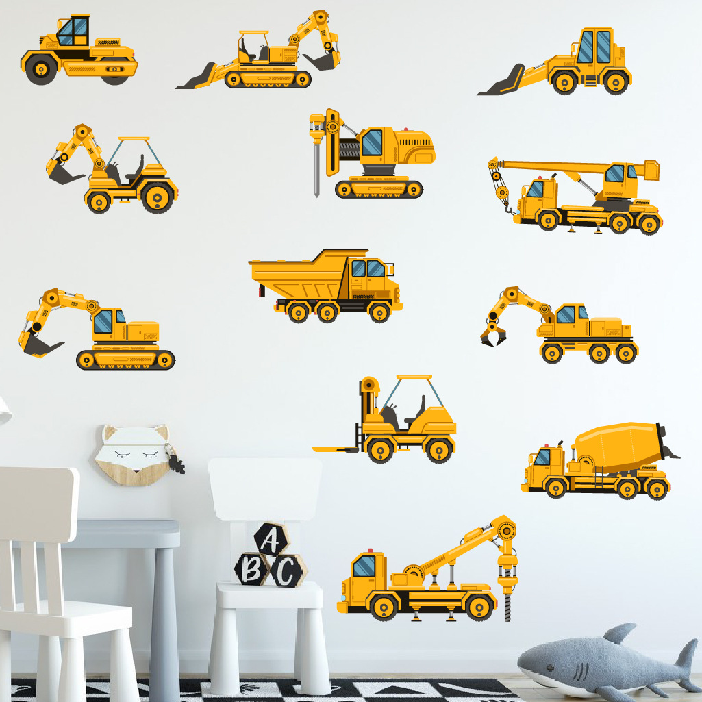 Baby Nursery Package - Cartoon Bagger Engineering Auto Wandaufkleber Selbstklebende