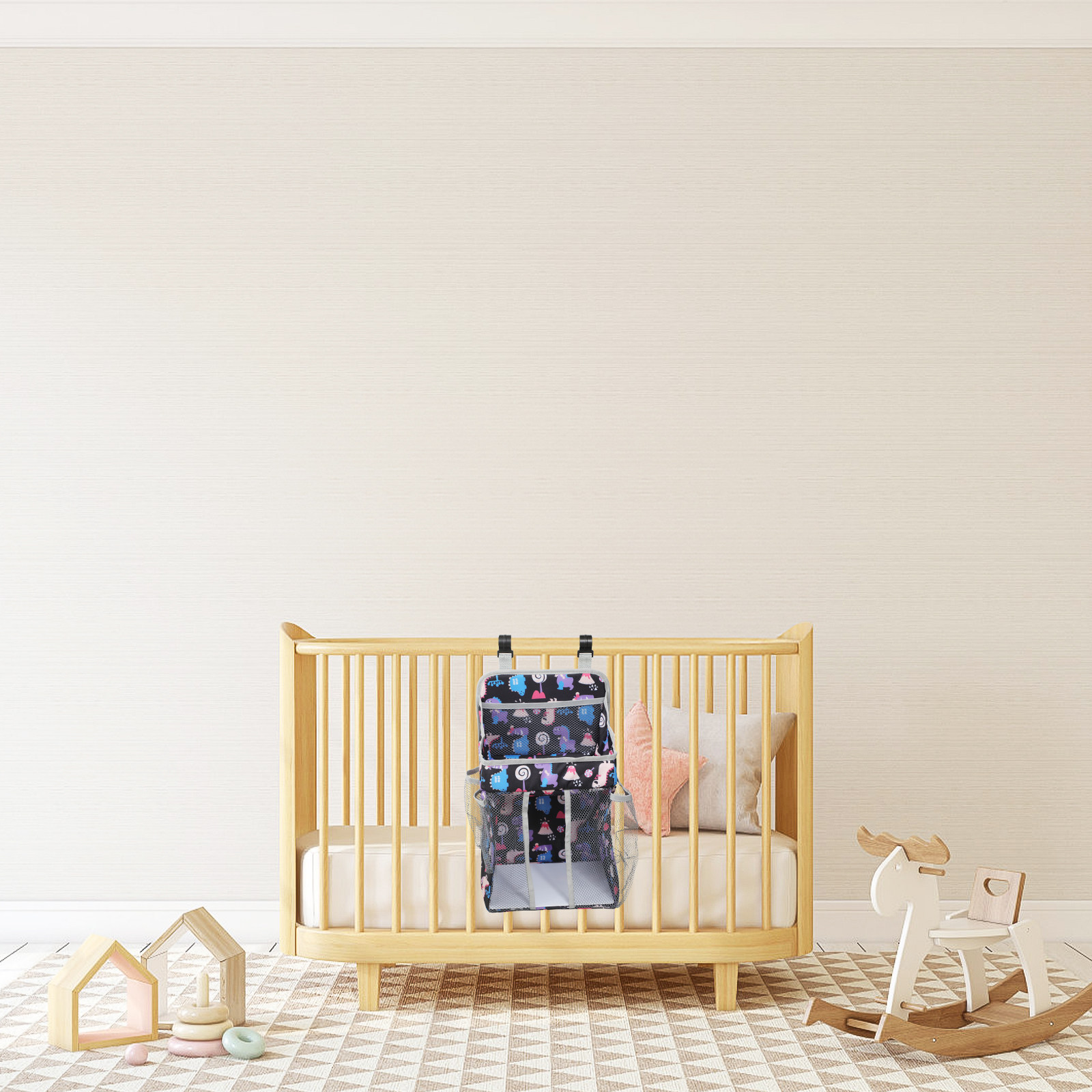 Baby Nursery Package - Wickeltaschen Kinderzimmer-Aufbewahrung Babybett-Organizer Hängende Windeltasche Bettorganizer