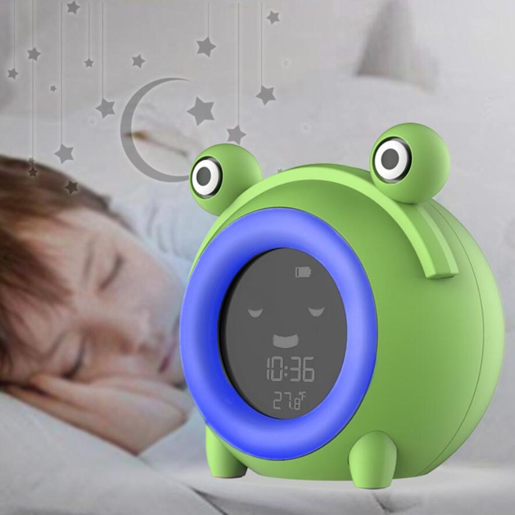 Sound Sleep Trainer Clock - Kinder-Wecker, Digitaler Aufwachwecker mit 5-Farben-Nachtlicht, USB-Schlafgeräuschmaschine,
