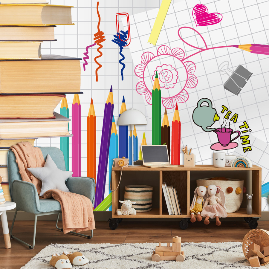 Baby Nursery Mural Wallpaper - Benutzerdefinierte, einfach anzubringende Tapete zum Abziehen