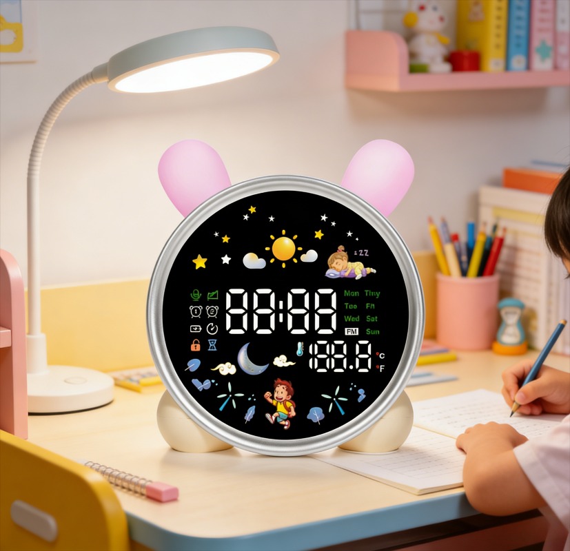 Sound Sleep Trainer Clock - Kinder-Wecker mit Aufwachhilfe, Schlaftrainer, Nachtlicht und