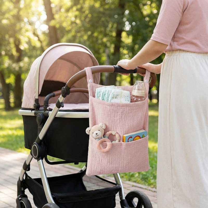 Baby Nursery Package - Reine Baumwolle Kinderwagen-Hängetasche mit Mehrfachtaschen, tragbare