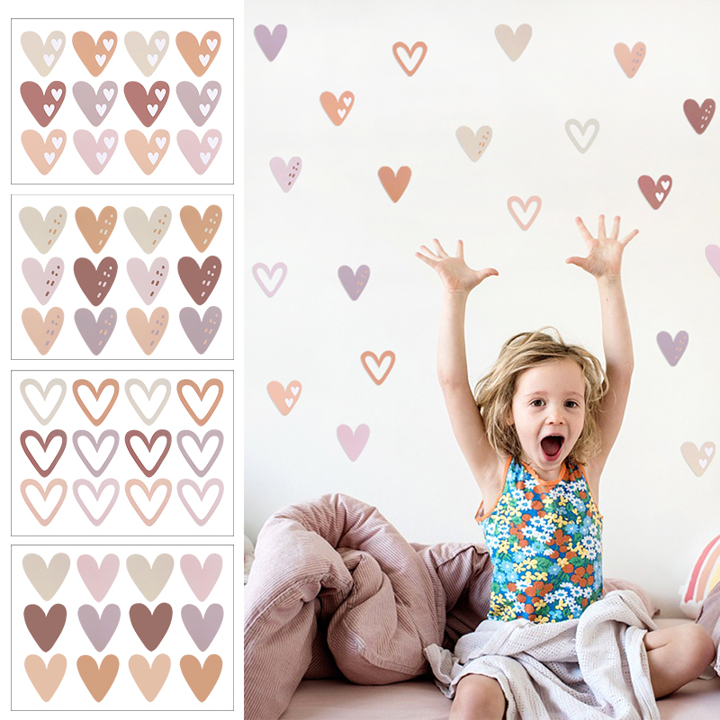 Baby Nursery Mural Wallpaper - 2 stücke schöne Herzen ins Wanda