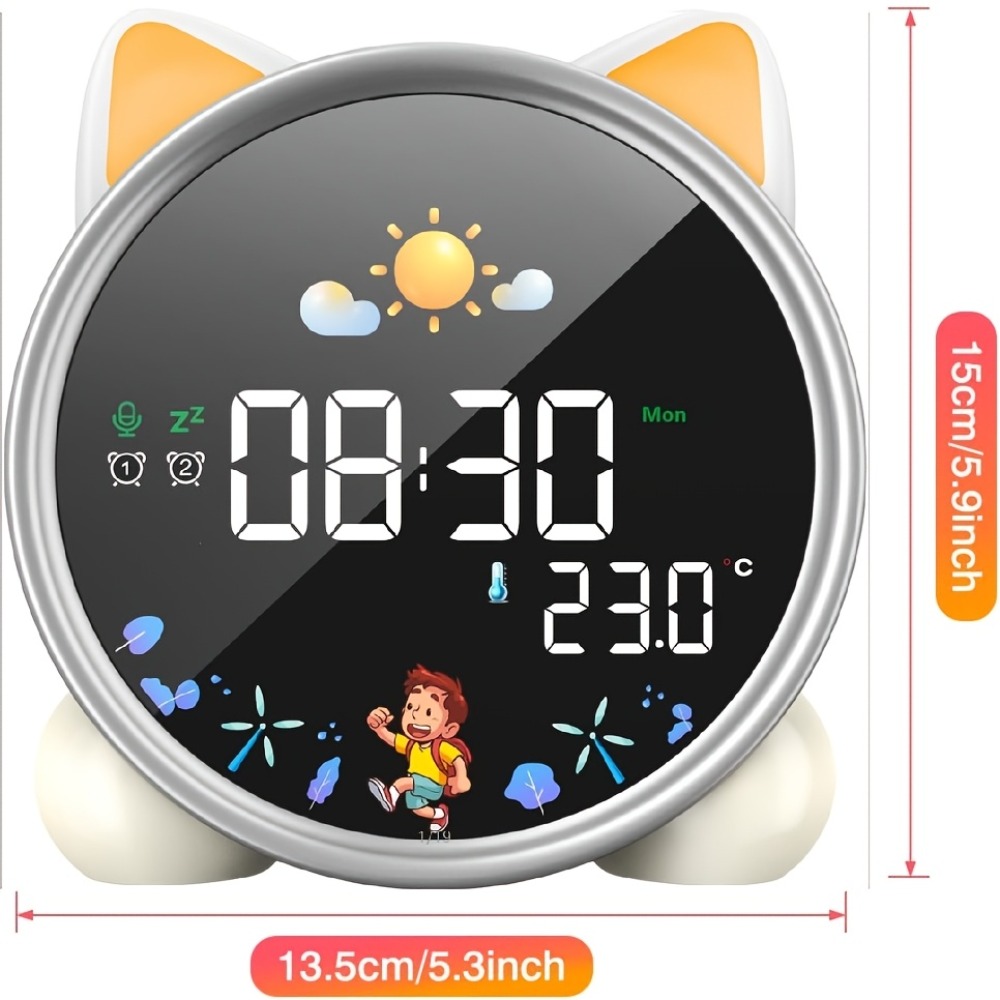 Sound Sleep Trainer Clock - Kinder-Wecker mit Aufwachhilfe, Schlaftrainer, Nachtlicht und
