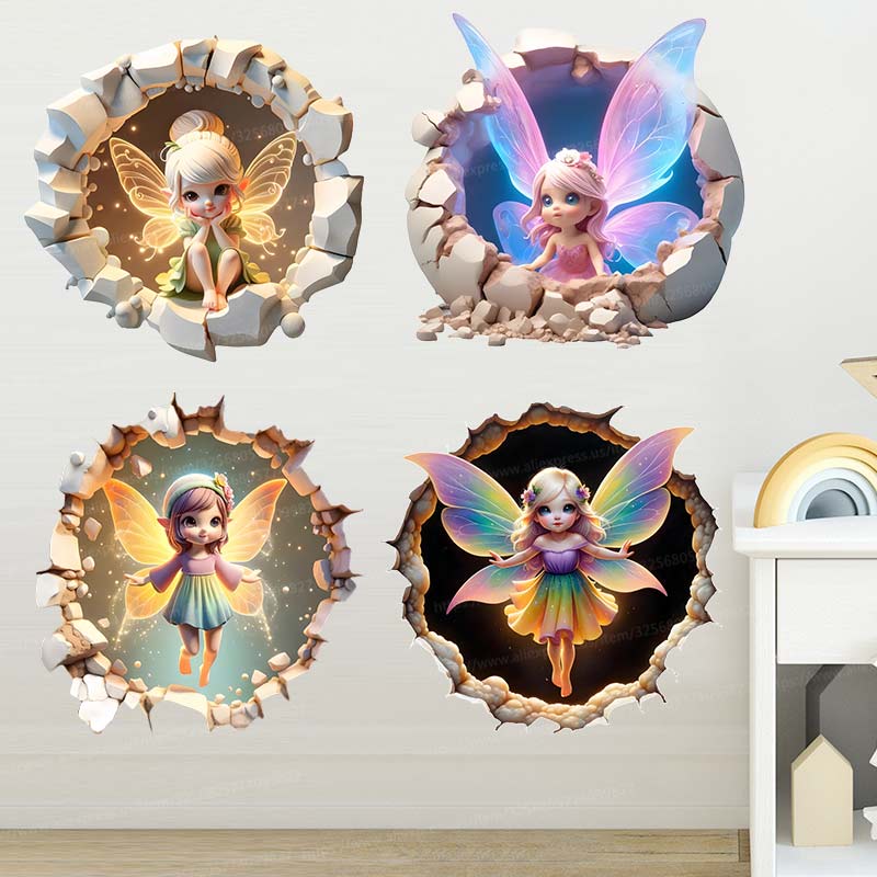 Baby Nursery Mural Wallpaper - Fee Schmetterling Wandaufkleber Baby Kinderzimmer Dekoration