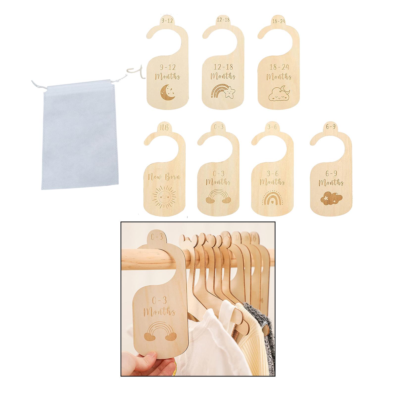 Baby Nursery Age - 7x Baby-Kleiderbügel-Organizer, Alter-Organizer, Trennwände, Kleiderschrank-Trennwände für