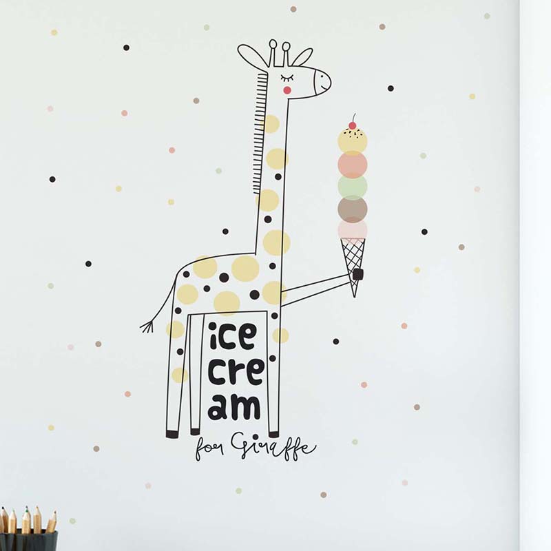 Cartoon Eis Giraffe Wand Aufkl – Baby Nursery Mural Wallpaper Bewertung und Preis