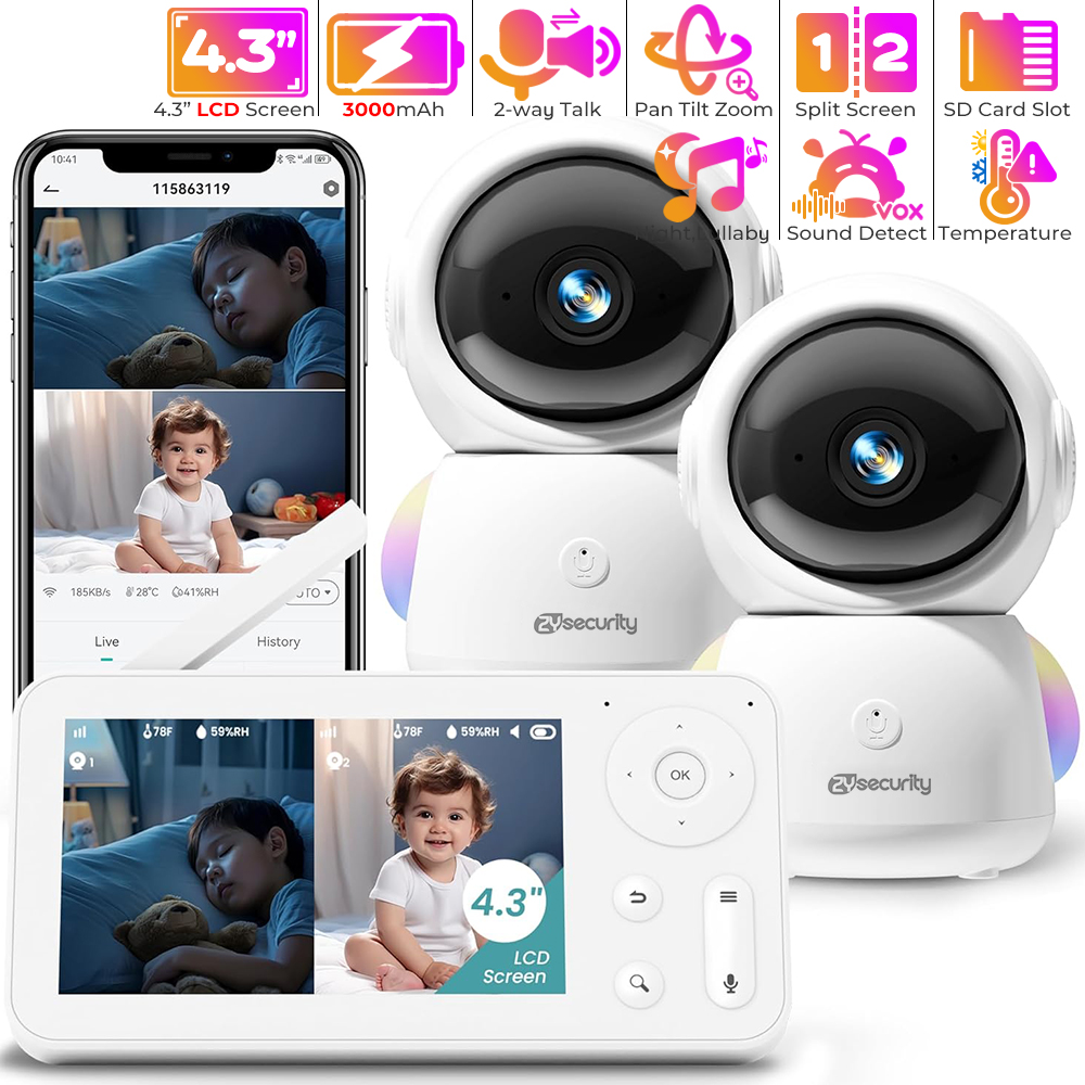 2K Babyphone mit 2 Kameras und – Baby Nursery Temperature Bewertung und Preis