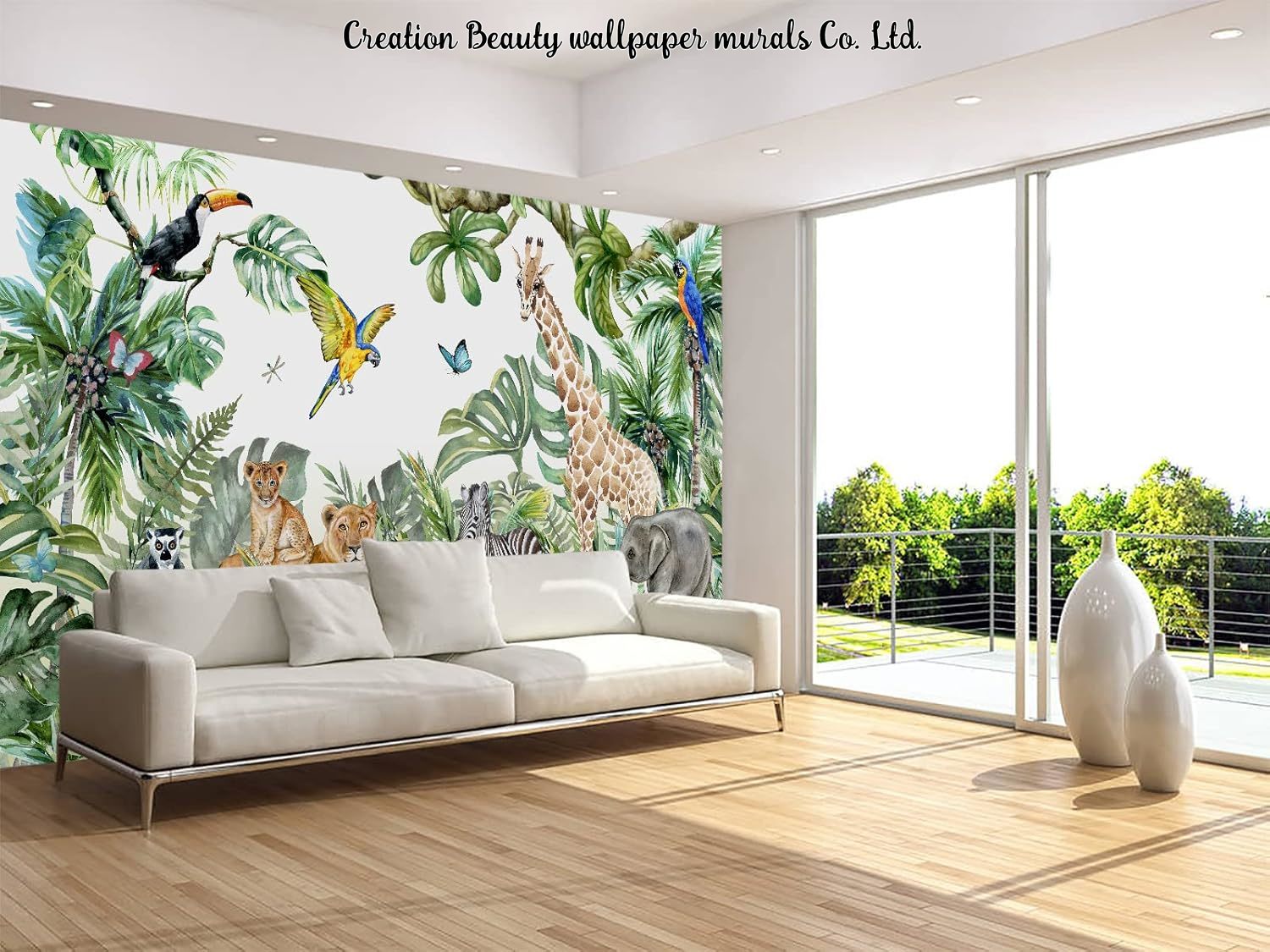 Aquarell-Tiere Dschungel-Tapet – Baby Nursery Mural Wallpaper Bewertung und Preis