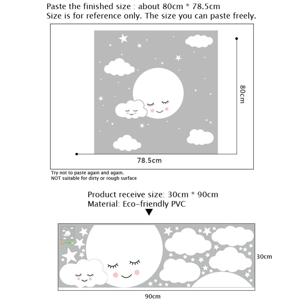 Weiße Cartoon lächelnde Wolke  – Baby Nursery Mural Wallpaper Bewertung und Preis