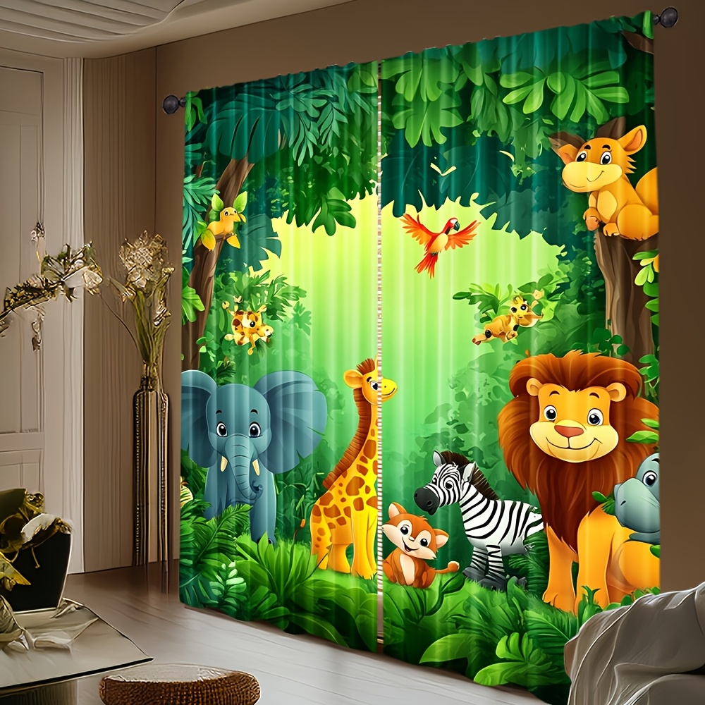 2 Stück Cartoon-Tier-Vorhänge  – Baby Nursery Office Bewertung und Preis