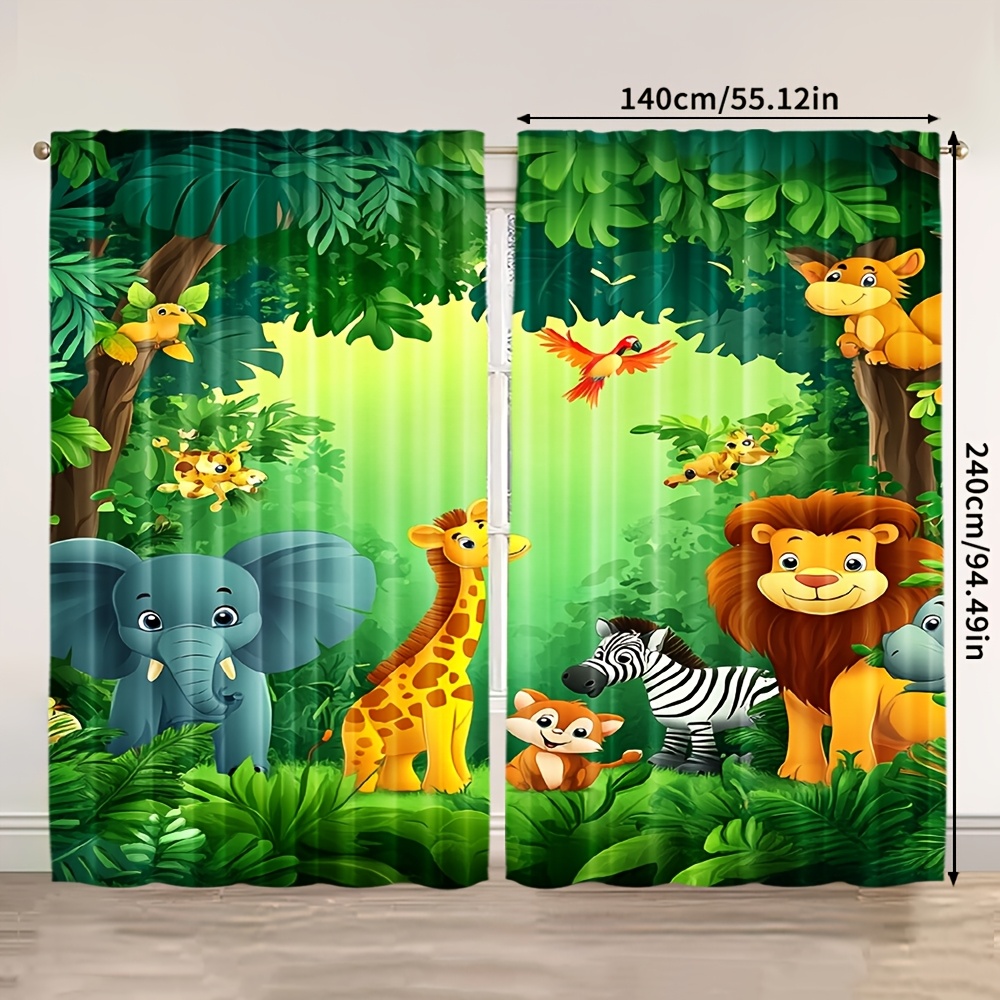 2 Stück Cartoon-Tier-Vorhänge  – Baby Nursery Office Bewertung und Preis