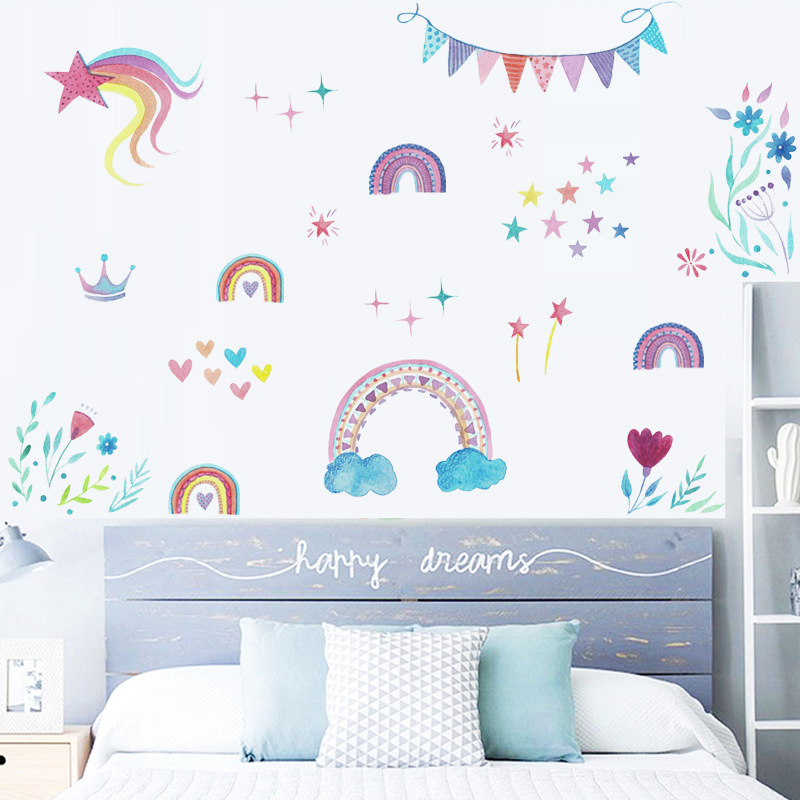Cartoon-Regenbogen-Sterne Wand – Baby Nursery Mural Wallpaper Bewertung und Preis