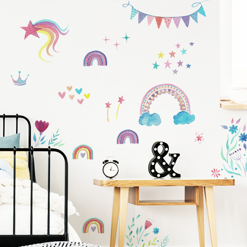 Cartoon-Regenbogen-Sterne Wand – Baby Nursery Mural Wallpaper Bewertung und Preis