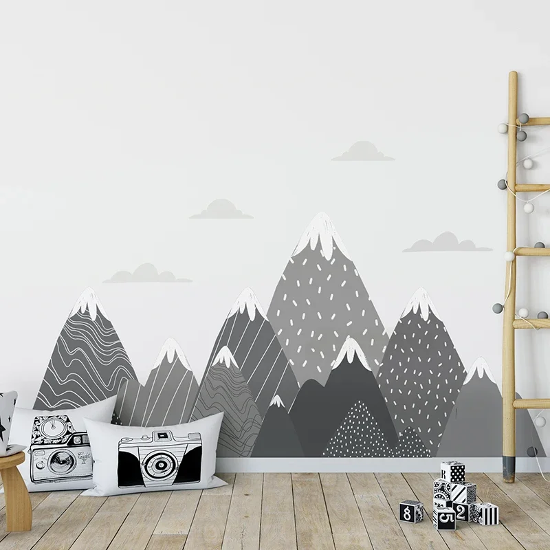 Boho-Tapete mit grauen Bergen, – Baby Nursery Mural Wallpaper Bewertung und Preis