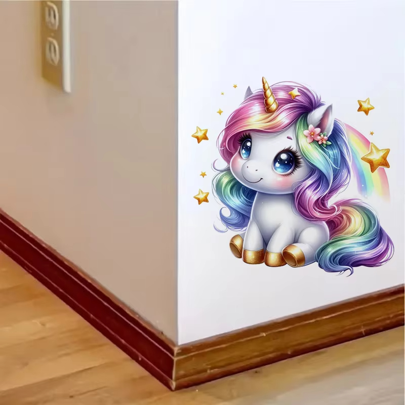 Nette Regenbogen Einhorn Wand  – Baby Nursery Mural Wallpaper Bewertung und Preis
