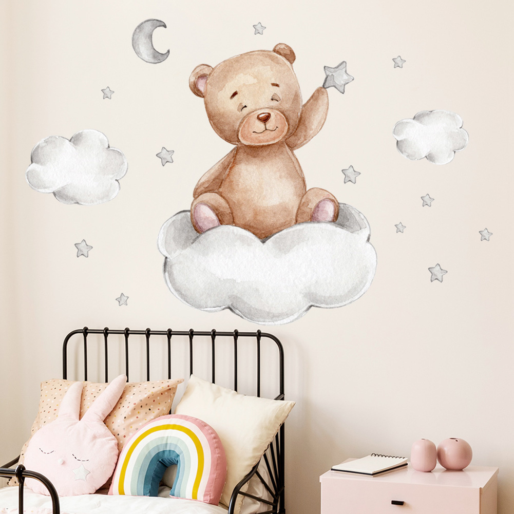 Bär, Mond, Wolken, Sterne, Wan – Baby Nursery Mural Wallpaper Bewertung und Preis
